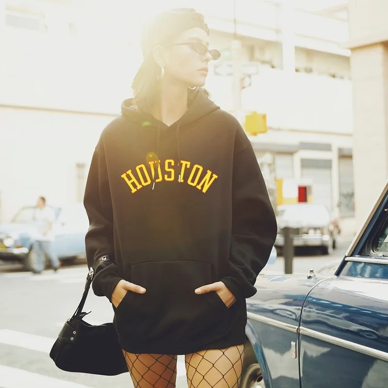 

Deeptown Hip Hop Sweatshirt Winter Fashion Hoodies Women Long Sleeve Streetwear Print Loose Casual Pullover Warm Hoodie Women