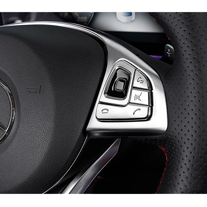 Кнопки рулевого колеса автомобиля блестки украшения крышки отделка для Mercedes Benz E Class W213-18 ABS модифицированные наклейки