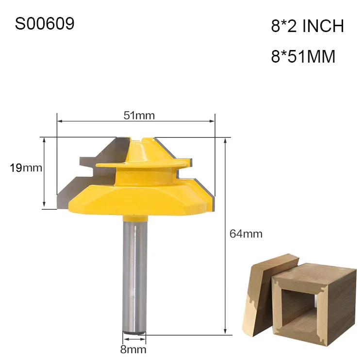 1/2 "1/4" 8 мм хвостовик 45 градусов шип фрезы для дерева шарнирный бит деревообработка фрезерный резак Правый Угол ЧПУ Инструмент Бит