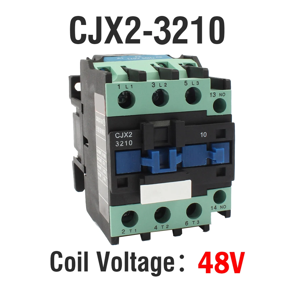 3210-48V CJX2-3210 2510 LC1-D контактор переменного тока 24 В 36 В 48 В 220 В 380 В на din-рейке 3P+ 1NO использование с Поплавковым переключателем реле стартера двигателя - Цвет: 3210-48V