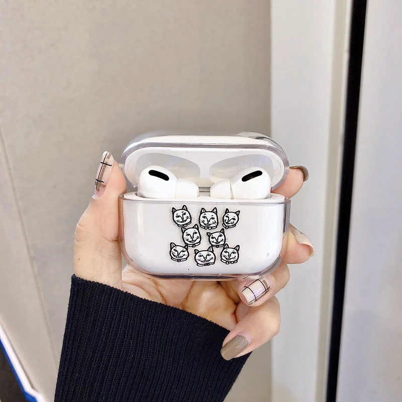 Забавный мультяшный чехол для Apple Airpods Pro, прозрачный жесткий чехол для Airpods 2/1, милый чехол для наушников, зарядная коробка для Airpod