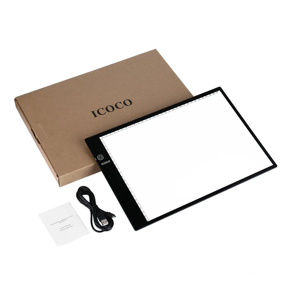 

Ultra-thin A3/A4 Light Box 3-level Stepless Dimming USB Port LED Indicator Memory Function Eye-protecting Tracing Light Pad