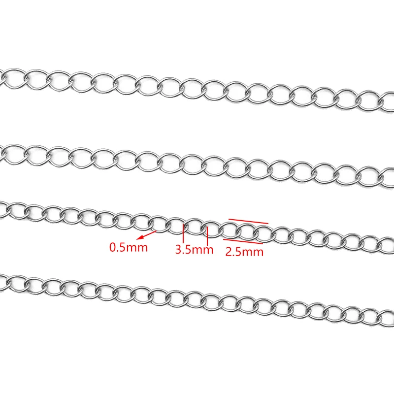 5 м/рулон серебро розовое золото из нержавеющей стали металлическая цепочка из звеньев для самостоятельного изготовления ювелирных изделий ожерелья Фурнитура для браслетов оптом