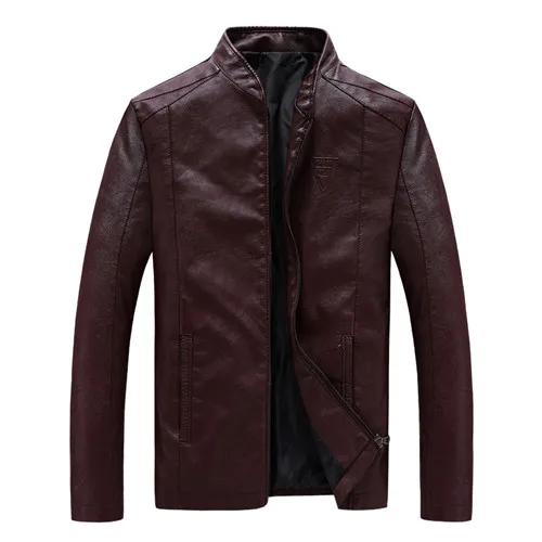 wine red Кожаные куртки пальто размера плюс 8XL мужские осенние куртки из искусственной кожи повседневные мужские мотоциклетные байкерские кожаные куртки - Цвет: wine red