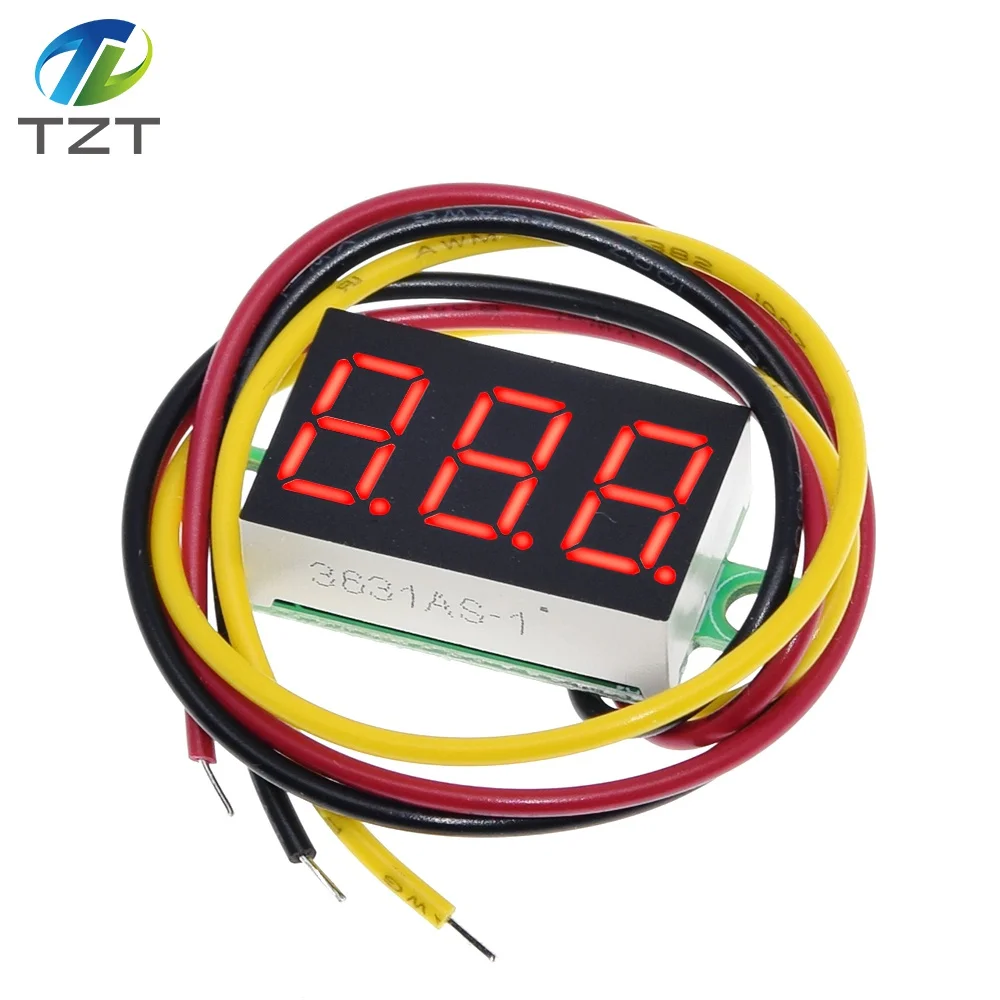 Digital Voltmeter 0.36inch Three Wire 0-100V LED Display Voltage Meter Waterproof Accurate Pressure Measurement Display Module for Car Motorcycle Red 
