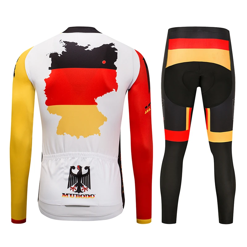 

2019 Mens Long Sleeve cycling wear Spring Autumn Cycling Jersey Set Warm Racing Bike Cycling Clothing Ropa Ciclismo Uniformes