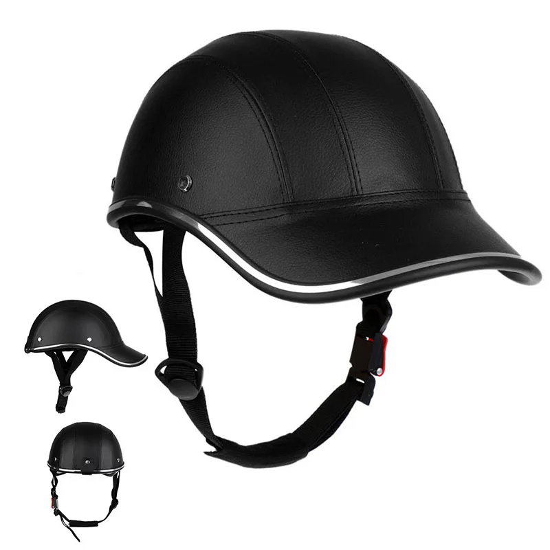 Бейсболка для мотоцикла, велосипеда, скутера, полушлема, Стильная защитная жесткая шапка с открытым лицом, легкий дизайнерский шлем, подходит для мужчин и женщин