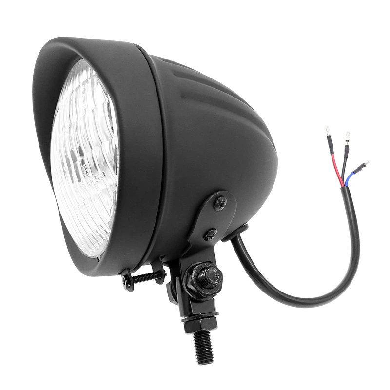 Aramox Universal Motorcycle Headlight,Vintage Retro LED Round Headlights Headlamp For 12V Motorcycles