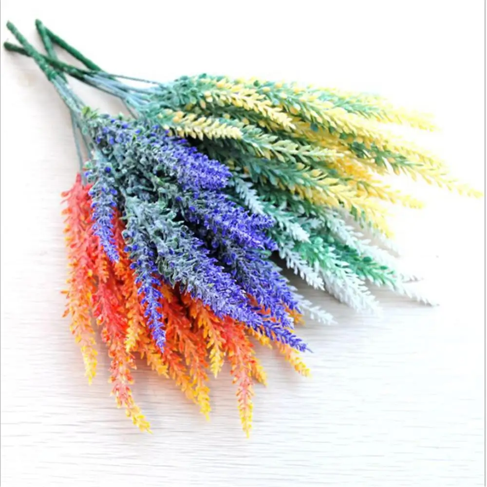 

Artificial Decorative Flower Artificial Flowers Plastic Lavender Bundle Fake Flowers Wedding Home Office Party Decoration