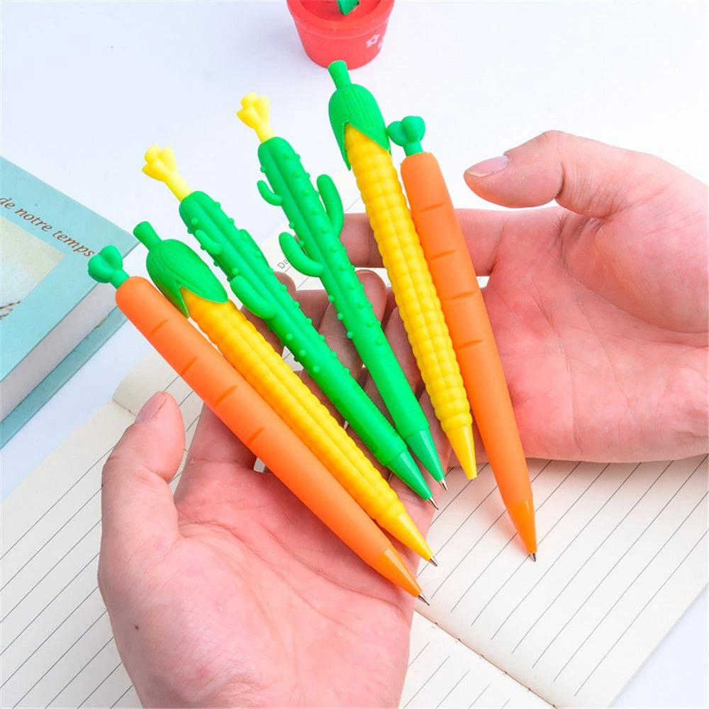 2pcs Silicone Carrot Mechanical Pencil 0.5mm Automatic Pens Creative Stationery 