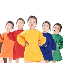 Детские нагрудники ярких цветов, дышащий передник с длинными рукавами, комбинезон для кормления, одежда для детей, фартук для рисования