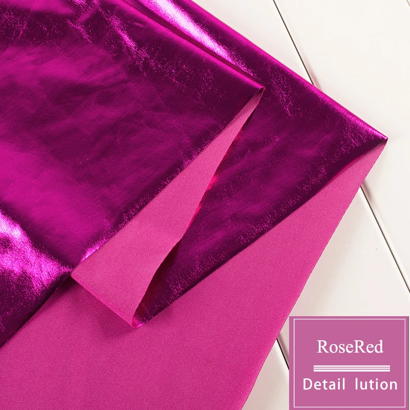 RoseRed 1 шт. Meetee 100*155 см высокая стрейч спандекс бронзовые Блестки Ткань DIY Золотой сценический костюм четырехсторонняя эластичная ткань для одежды - Цвет: RoseRed