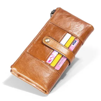 

Genuine Leather Wallet Men Fashion New Designer Multi-card RFID Anti-theft Brush Wallet for Man Long Section Bags Clutch Wallet