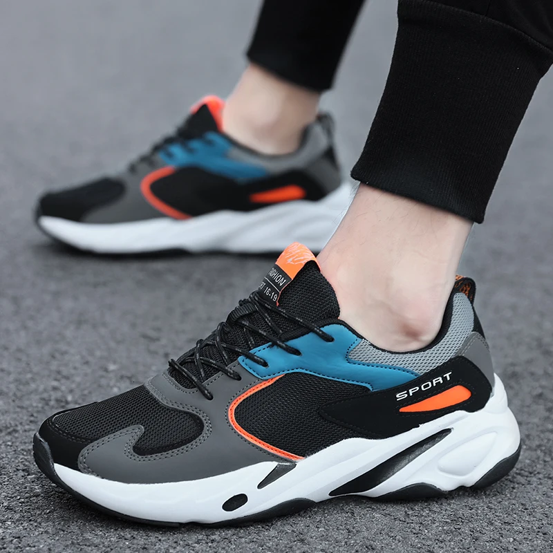 QZHSMY Men Running Casual Men's Vulcanize Shoes Sneakers Tenis Loafers Comfortable Mesh Breathable Plus Size 39-48 Air Male Shoe