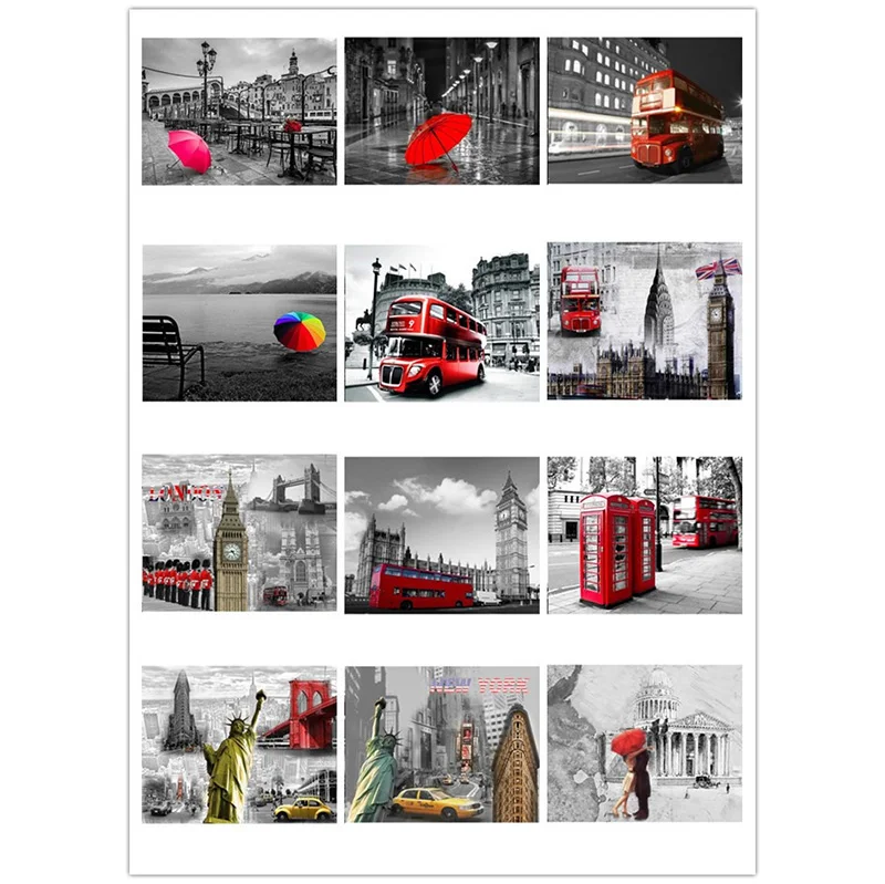 5D Diamond Painting Landscape Mosaic Square Flower Picture of Rhinestones Embroidery Red&ampBlack Series Home Decor | Дом и сад