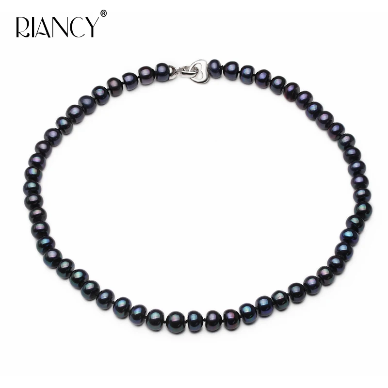 

Fashion black Natural Freshwater Pearl Necklace 8-9mm/9-10mm Necklace jewelry 40cm/45cm/50cm Length Necklace For Women