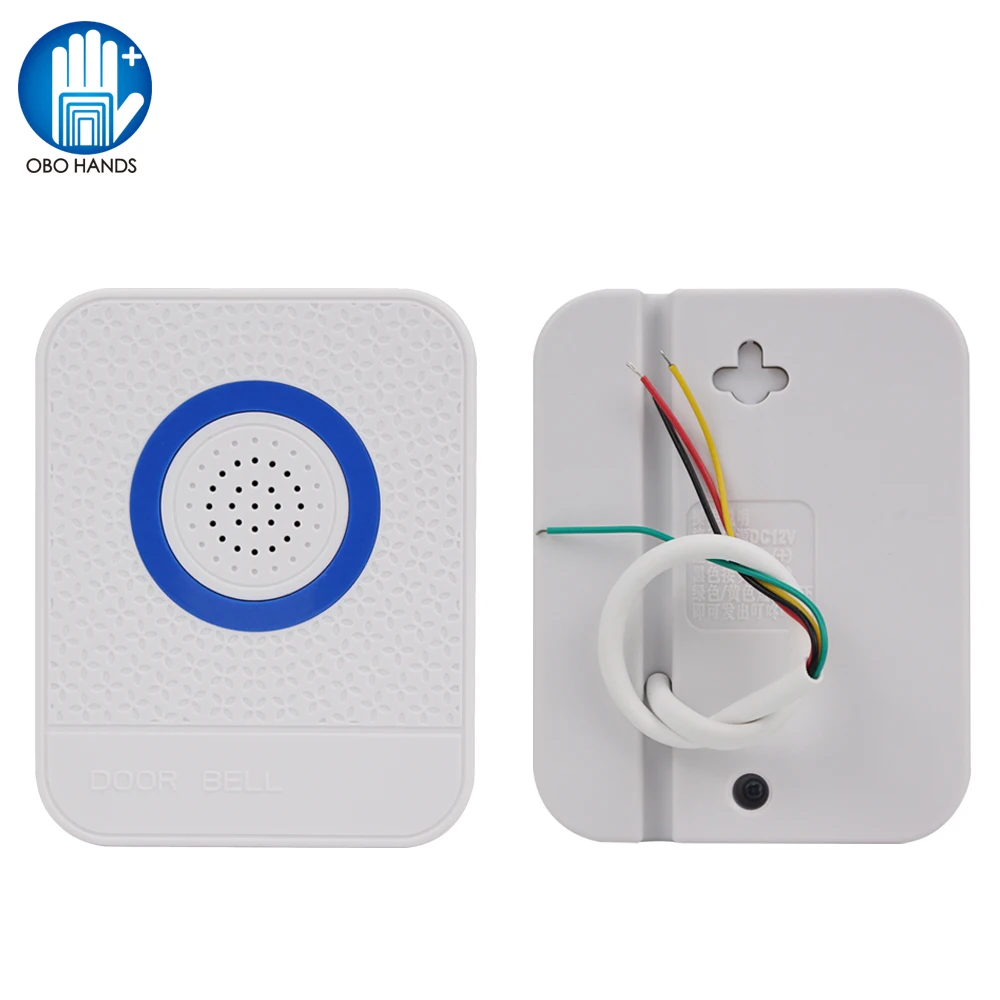 4 Wires Wired Door Bell White DC12V Doorbell Electronic Ding Dong Ring