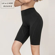 Новые Сексуальные однотонные черные шорты для йоги с высокой талией женские спортивные шорты для фитнеса брюки для фитнеса леггинсы для спортзала фитнес-шорты Женщины