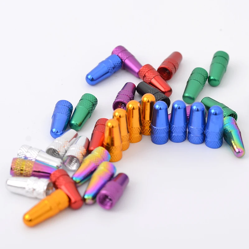 4Pcs Suit 7 Colors Presta Valve Cap Road MTB Bike Aluminium Alloy Valve For Bicycles Caps Tire Bicycle Tubeless Cap Dust Cover