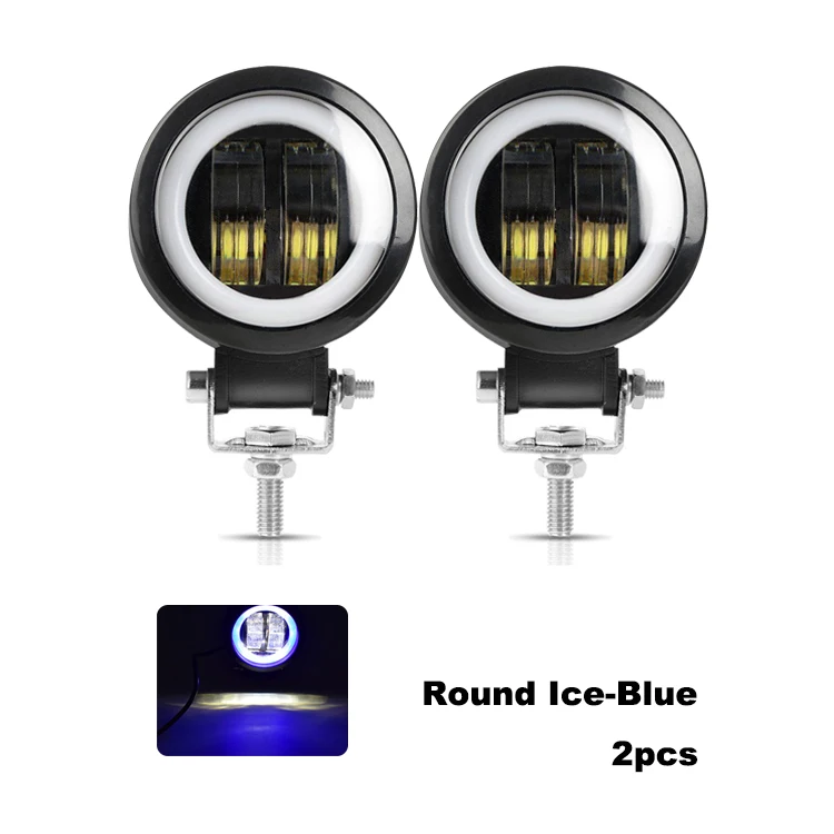 2pcs round ice-blue Nlpearl 3 дюйма Круглый СВЕТОДИОДНЫЙ противотуманные фары для авто 4 × 4 SUV 20 Вт Автомобильный свет с светодиодный ангельские глазки для внедорожника грузовика трактора точечный луч 9-32 в - Цвет: 2pcs round ice-blue