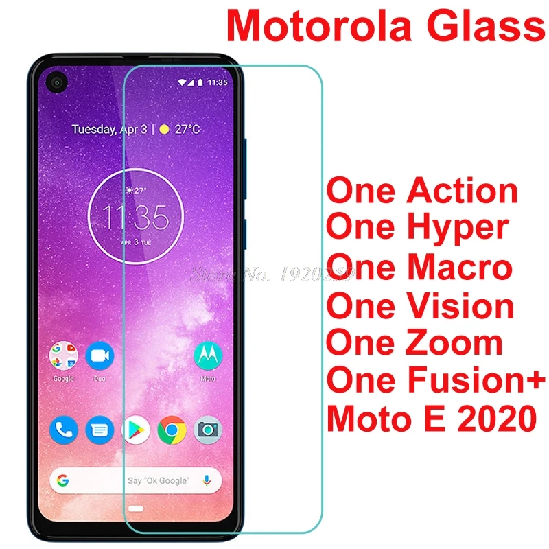 

Закаленное стекло для Motorola One Action Fusion Plus Hyper Macro Vision Zoom защитная пленка на Moto E 2020 защита экрана