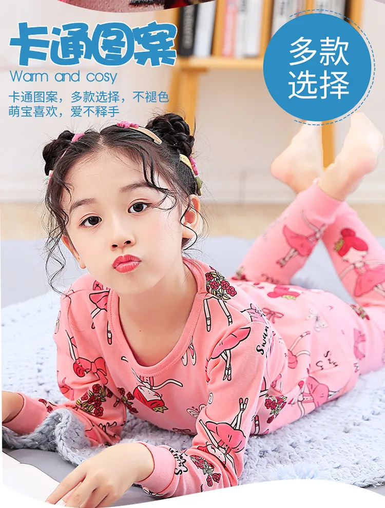 Pijamas dos Desenhos Algodão Crianças Homeswear Casual Meninos Manga Comprida Pijamas Conjunto Outono Animados Impresso Meninas Dormirwear Lounge 4 pijamas conjunto outono crianças pijamas dos desenhos