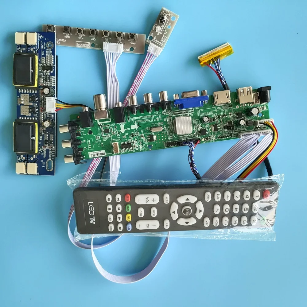

Kit for LM220WE1-TLA1/LM220WE1-TLB2 remote DVB-T TV USB Digital LCD Panel 1680X1050 4 CCFL 30pin HDMI VGA Controller board 22"