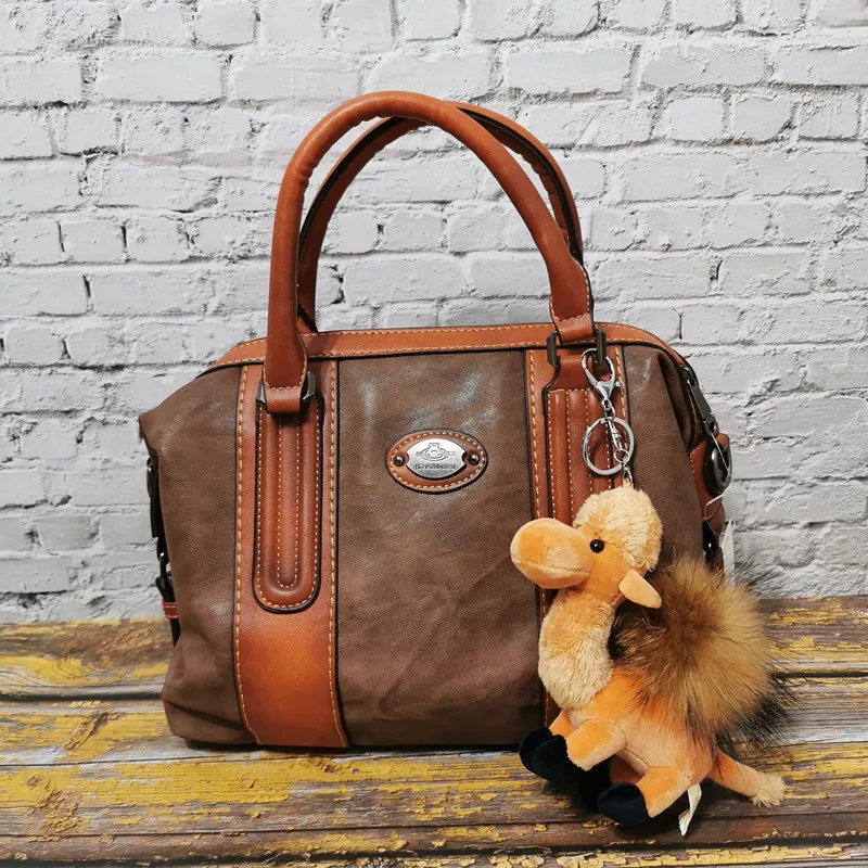 

2019 Vintage Genuine Leather Bags Women Real Leather Handbags Casual Tote Big Capacity Women Shoulder Bag Satchel Ladies Handbag