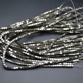 

4mm Polished Natural Pyrite Cube Beads DIYJewelry making supplies