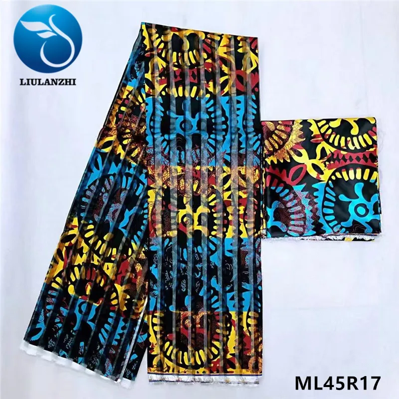 ML45R17 LIULANZHI принты анакра воск дизайн дешевле лента органза 4 ярдов 2 ярдов сатин воск африканская лента для платья швейная ML45R01-21 - Цвет: ML45R17