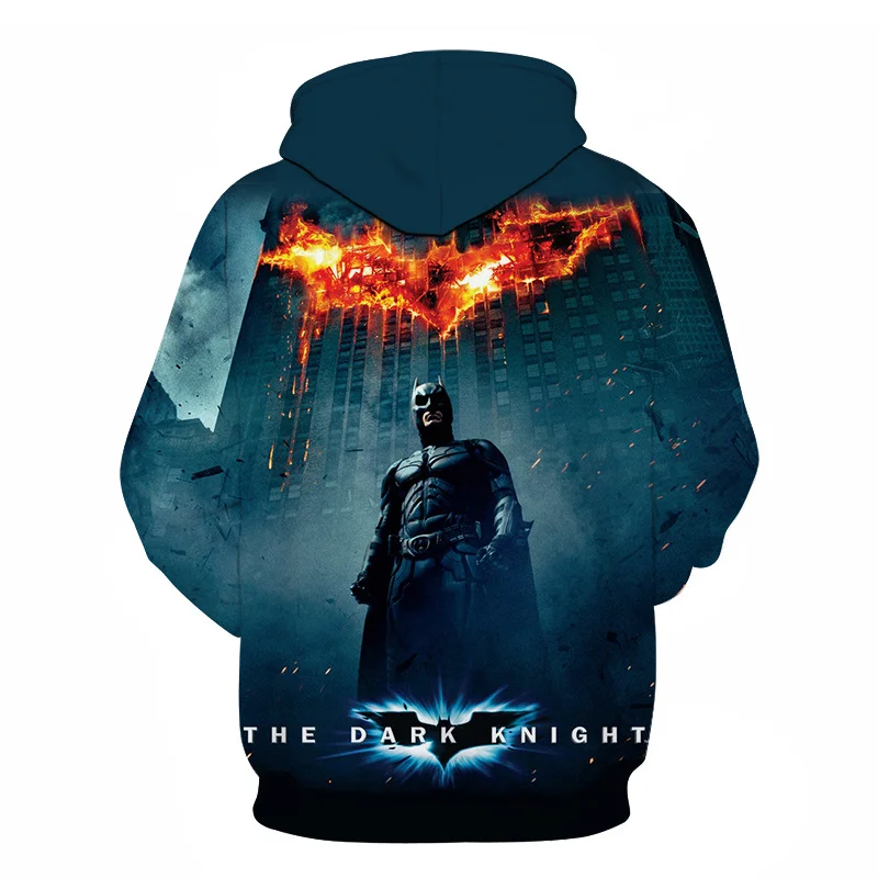 3D Бэтмен Темный рыцарь печати для мужчин и женщин мода крутой Досуг с капюшоном Толстовка Justice League модная толстовка с капюшоном