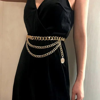 

Exaggerated Sexy Coin Pendant Body Chain Personality Retro Tassel Multi-layer Waist Chain Female Waist Chain Jewelry Accessories