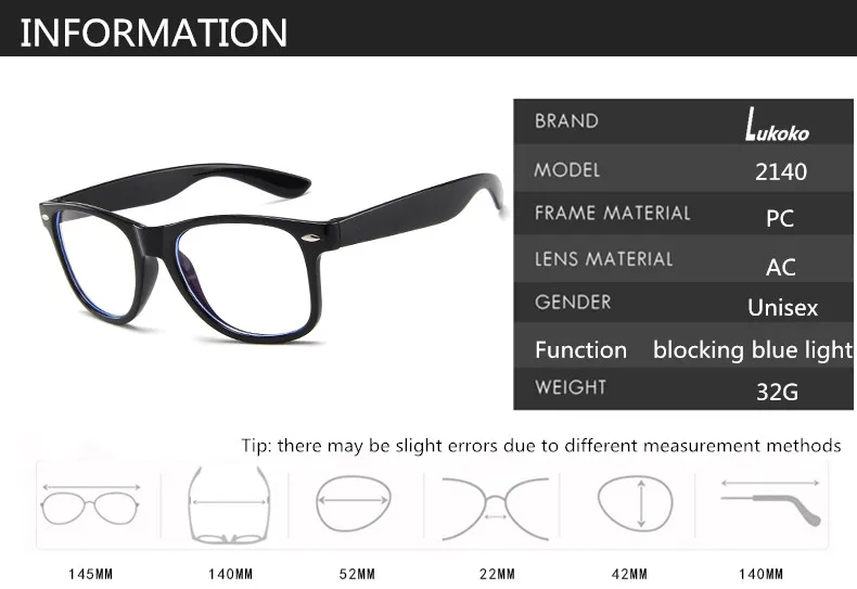 LUKOKO анти голубой свет очки для женщин и мужчин компьютерные игровые очки Блокировка анти синий луч излучения синий Блокер очки