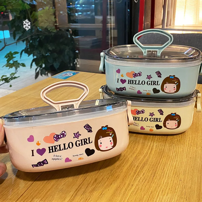 New Cute Lunch Box For Kids Toddler Bento Box Food Safe Stainless Steel  Design Portable Handle - Lunch Box - AliExpress