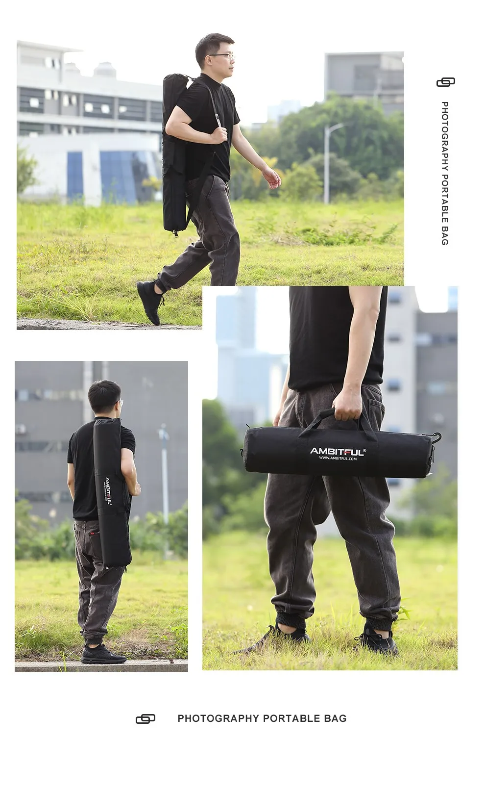 50cm - 125cm Padded Camera Monopod Tripod Carrying Bag Case Light Stand Carry Ba