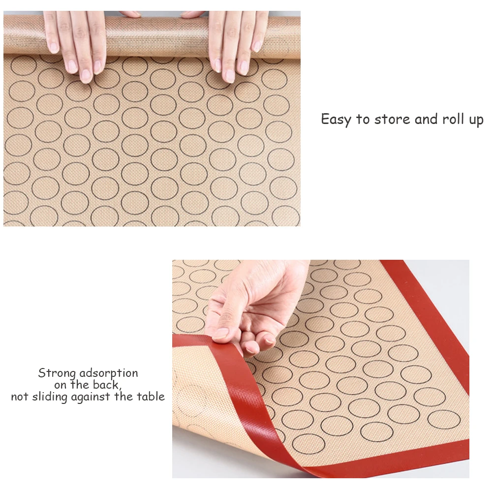 Macaron Silicone Baking Mat Cookie Pad Nonstick Rolling Dough Mats Baking Gadget Oven Sheet Pan Liner Cake Bakeware Kitchen Tool