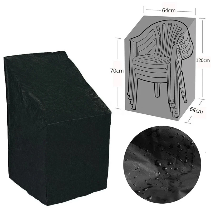 Outdoor Stacked Chair Dust Cover Storage Bag Garden Patio Furniture Protector Waterproof Dustproof Chair Organizer patio furniture cover chair dust cover