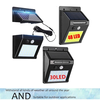 

48/30 LED Solar Lights Outdoor PIR Motion Infrared Sensor Energy Saving Separable Waterproof Garden Lamp Yard Wall Path Light in
