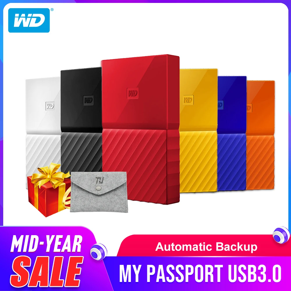 Western Digital portátil HDD 1 TB 2 TB 4 TB mi pasaporte USB 3,0 disco duro externo con HDD cable Windows Mac envío gratis - 1