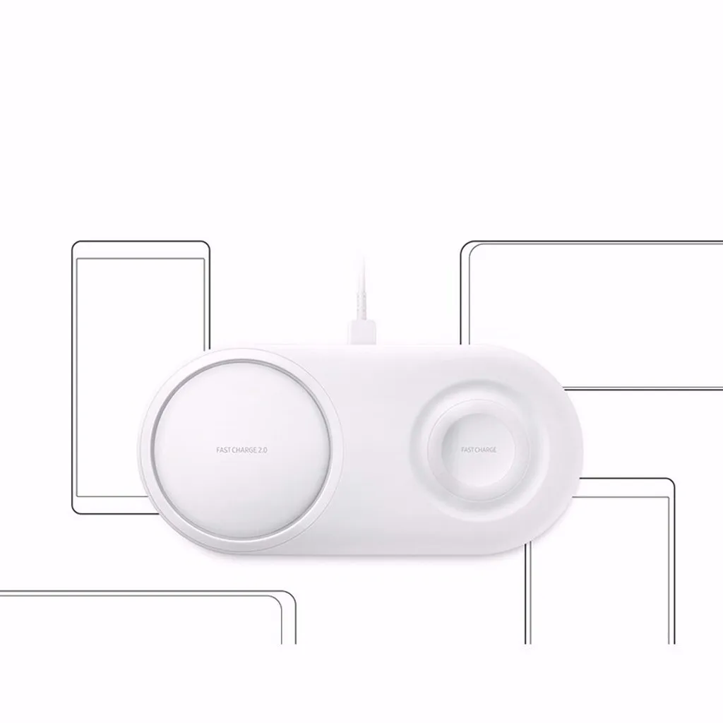 2в1 Быстрая зарядка беспроводное зарядное устройство для samsung Galaxy Note10 +/10/Watch S3/4