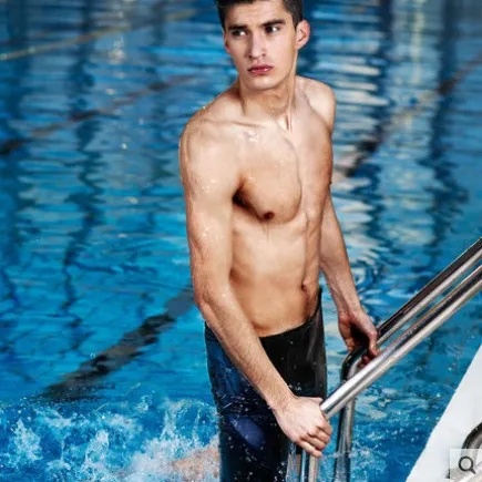 

PHINIKISS Men's 2018 New Style Industry Racing Large Size Body Hugging Short Swimming Trunks Anti-Chlorine Quick-Dry Swimming Tr