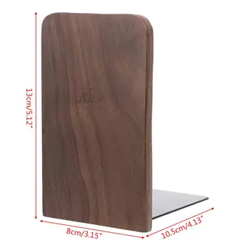 

Walnut Wood Desktop Organizer Desktop Office Home Bookends Book Ends Stand Holder Shelf