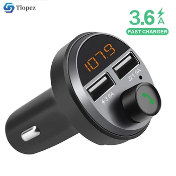 

Wireless Handsfree Car Bluetooth 5.0 Kit FM Transmitter radio Car MP3 Player Fast Charge Dual USB Charger Support TF Card
