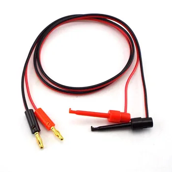 

Multimeter Tools 4mm Banana Plug to Test Hook Clip Lead Cable 1M(3.3Ft) Test Cable Equipment Connector Gold Plated