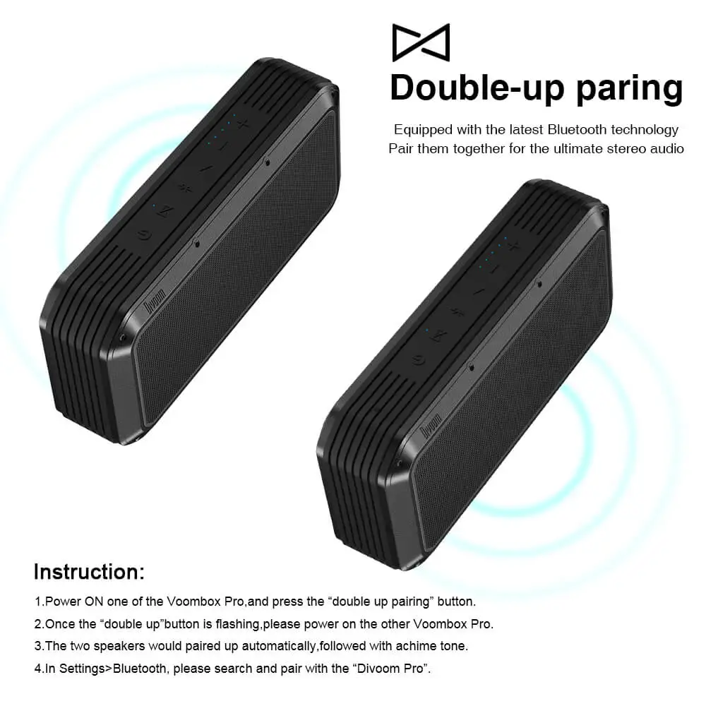 Портативный Bluetooth динамик Voombox Pro с выходом 40 Вт и зарядным устройством 10000 мАч