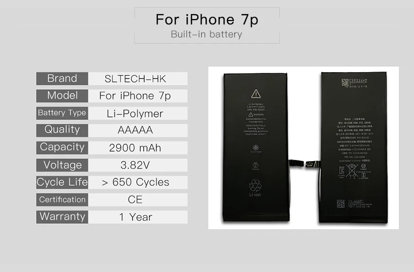 Литиевая батарея для iPhone 5S, 6, 6 S, 7, 8 Plus, сменные батареи, внутренняя батарея для телефона, 2060 мАч, 2265 мАч+ Инструменты для ремонта