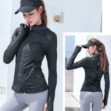 Женская спортивная куртка для йоги с длинным рукавом быстросохнущая модная сетчатая одежда для фитнеса G66