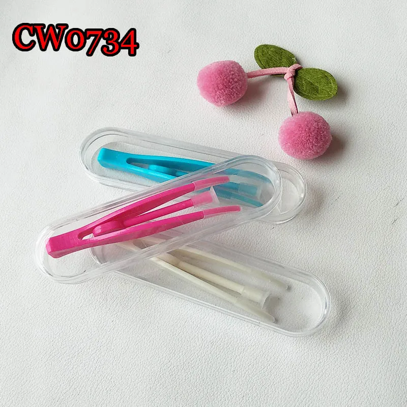 

Contact Lenses Tweezers and Inserter Set with Box Color Plastic Soft Elbow Tweezers Cosmetic Tool CW0734