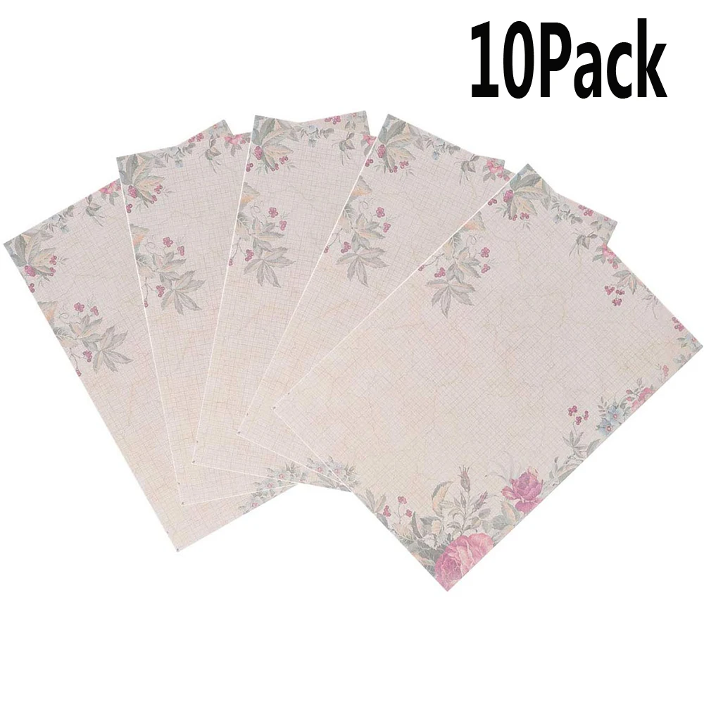 10 Pack Writing Paper Letter Paper Vintage Letter Writing Set Stationery Business Party Invitations Retro Flower Letter Paper Letter Paper Aliexpress