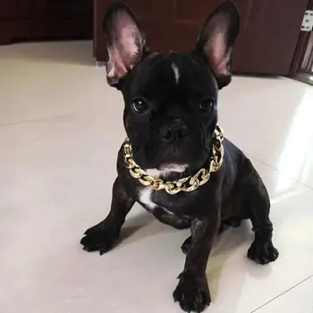 

Strong Metal Dog Chain Collars Stainless Steel Pet Training Choke Collar For Large Dogs Pitbull Bulldog Silver Gold Show Collar